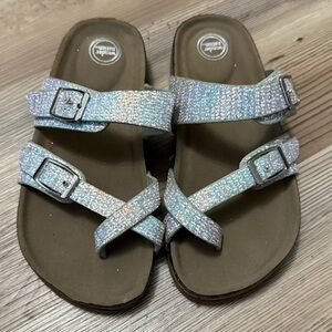 Wonder Nation Glittery Sandals - Silver